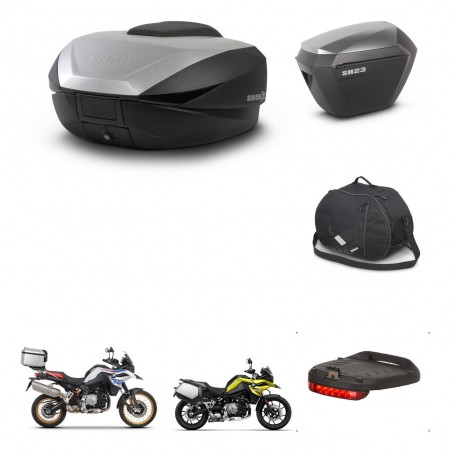 SHAD Maletas sh23 alu + soporte montaje baul SH59 accesorios 59L KIT-462921