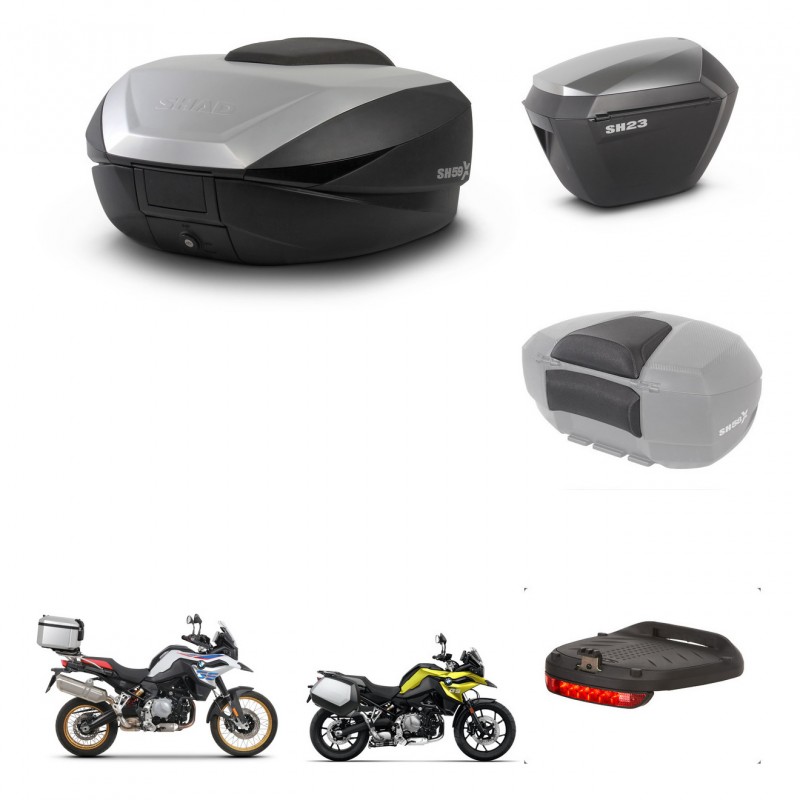 SHAD SH23 alu suitcases + mounting bracket SH59 trunk accessories 59L KIT-462933