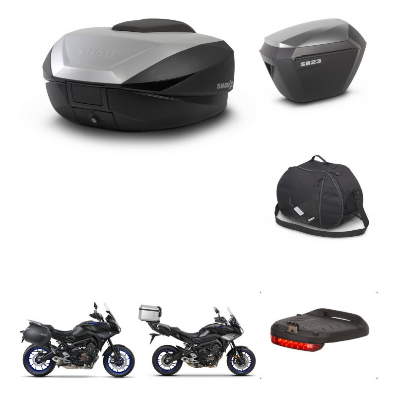 SHAD SH23 alu suitcases + mounting bracket SH59 trunk accessories 59L KIT-462969