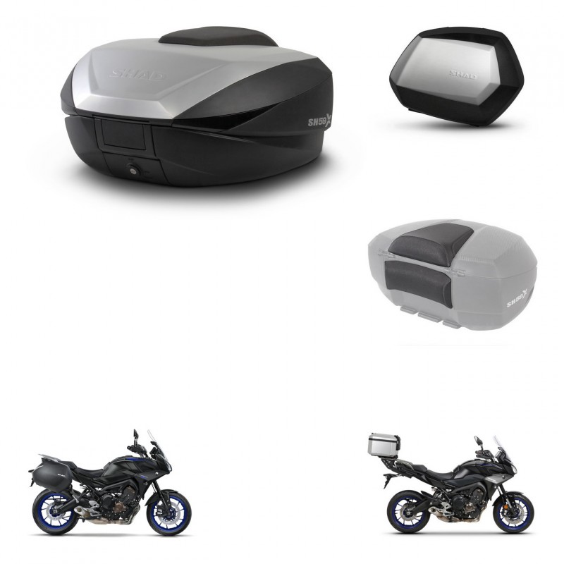 SHAD Maletas SH35 PREMIUM + soporte montaje baul SH59 accesorios 59L KIT-462973