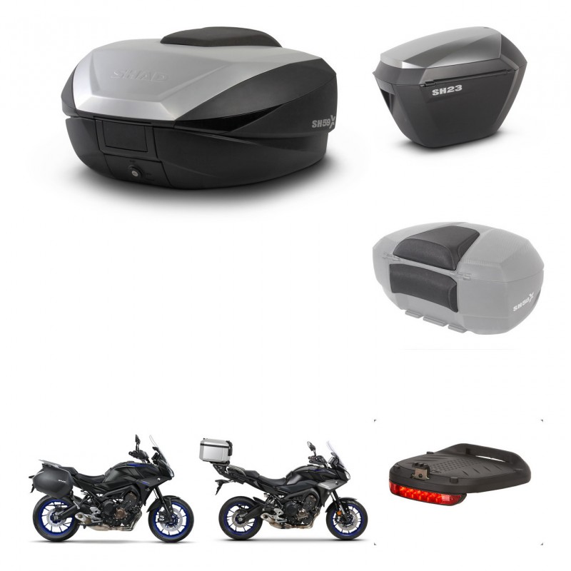 SHAD SH23 alu suitcases + mounting bracket SH59 trunk accessories 59L KIT-462981