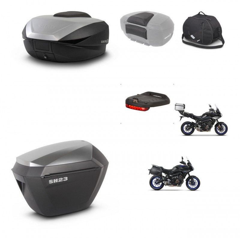 SHAD SH23 alu suitcases + mounting bracket SH59 trunk accessories 59L KIT-462993