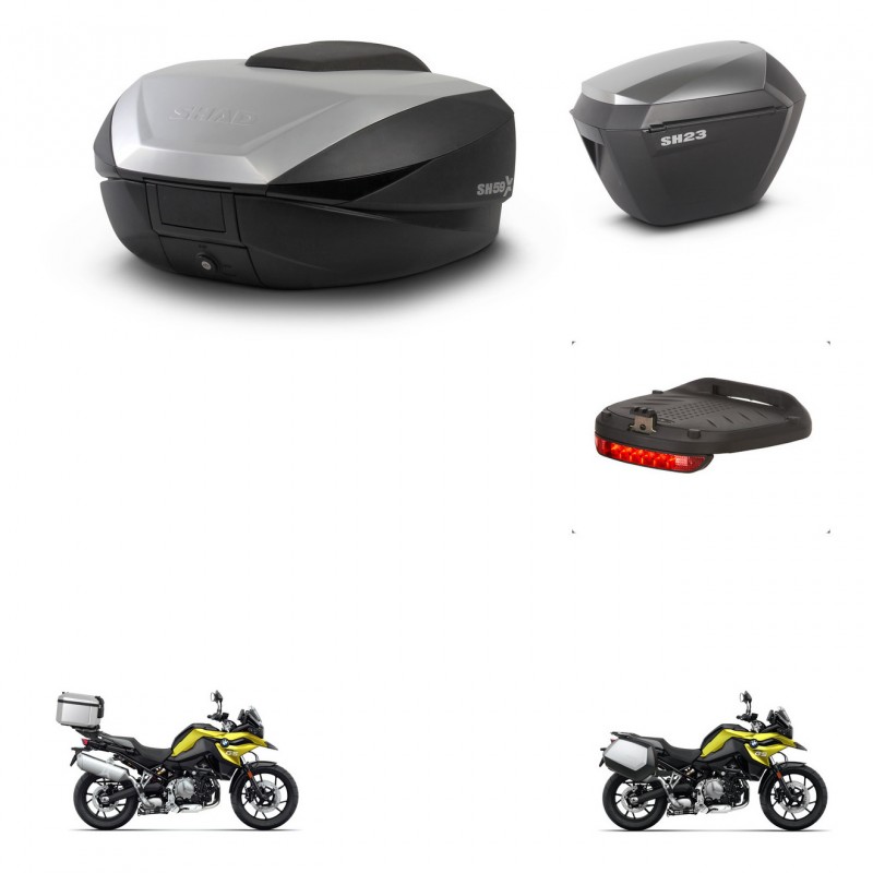 SHAD SH23 alu suitcases + mounting bracket SH59 trunk accessories 59L KIT-463005