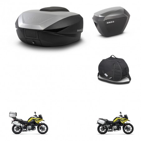 SHAD Maletas sh23 alu + soporte montaje baul SH59 accesorios 59L KIT-463011