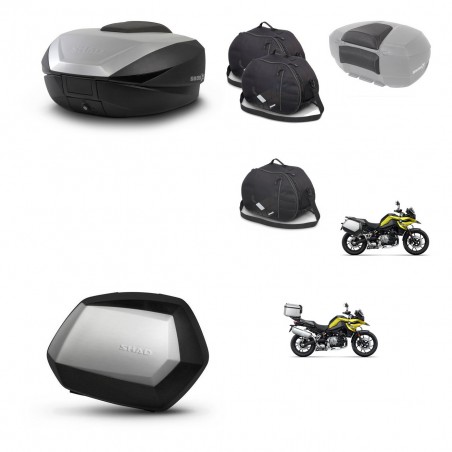 SHAD Maletas SH35 PREMIUM + soporte montaje baul SH59 accesorios 59L KIT-463034