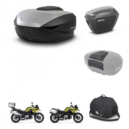 SHAD Maletas sh23 alu + soporte montaje baul SH59 accesorios 59L KIT-463035