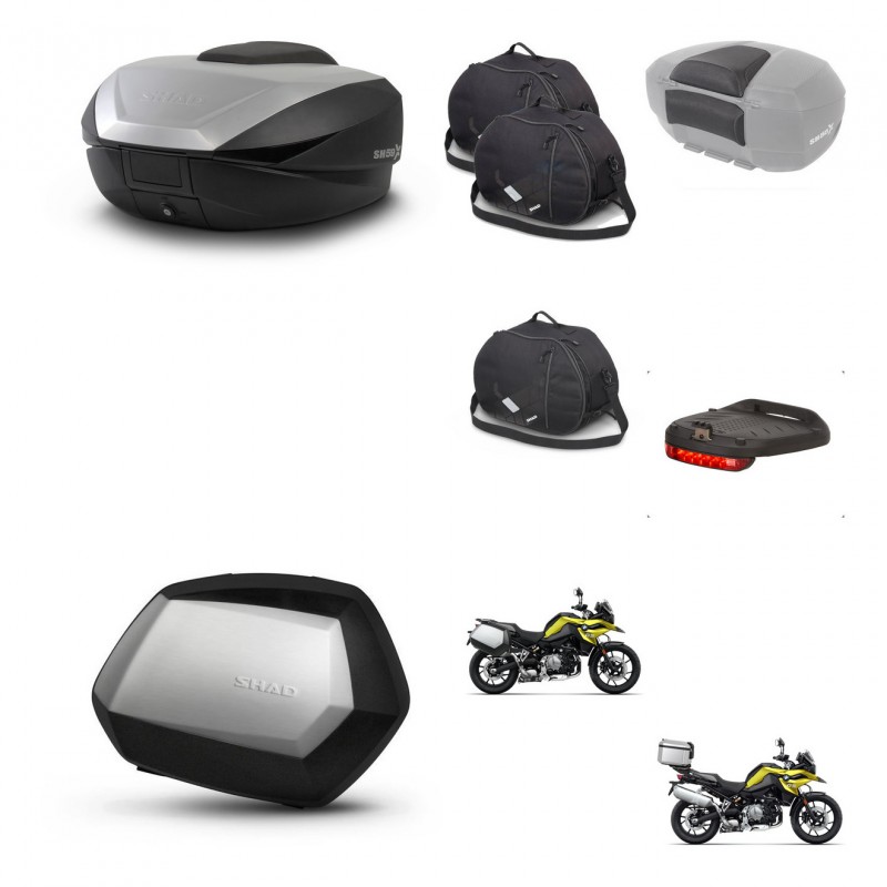 SHAD SH35 PREMIUM suitcases + mounting bracket SH59 trunk accessories 59L KIT-463040