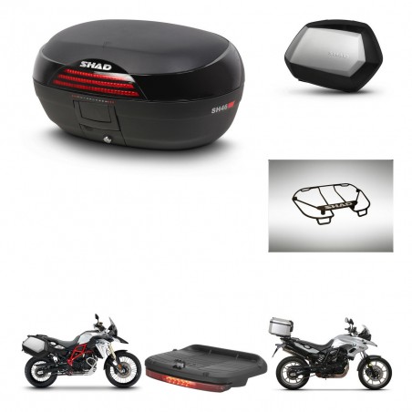 SHAD Maletas SH35 PREMIUM + soporte montaje baul SH46 accesorios 45 L KIT-463051