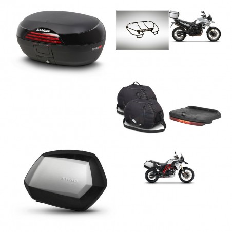 SHAD Maletas SH35 PREMIUM + soporte montaje baul SH46 accesorios 45 L KIT-463052