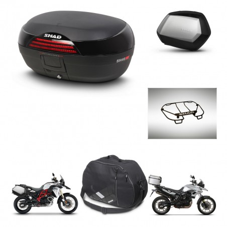 SHAD Maletas SH35 PREMIUM + soporte montaje baul SH46 accesorios 45 L KIT-463057