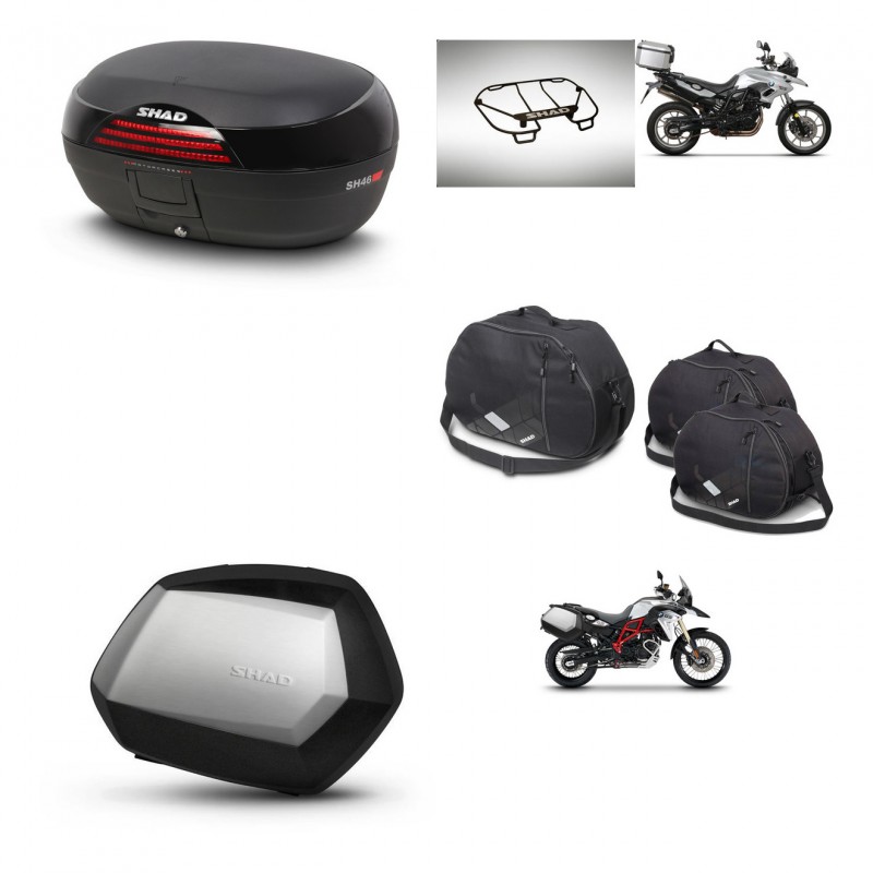 SHAD Maletas SH35 PREMIUM + soporte montaje baul SH46 accesorios 45 L KIT-463058