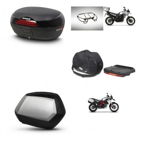 SHAD Maletas SH35 PREMIUM + soporte montaje baul SH46 accesorios 45 L KIT-463063