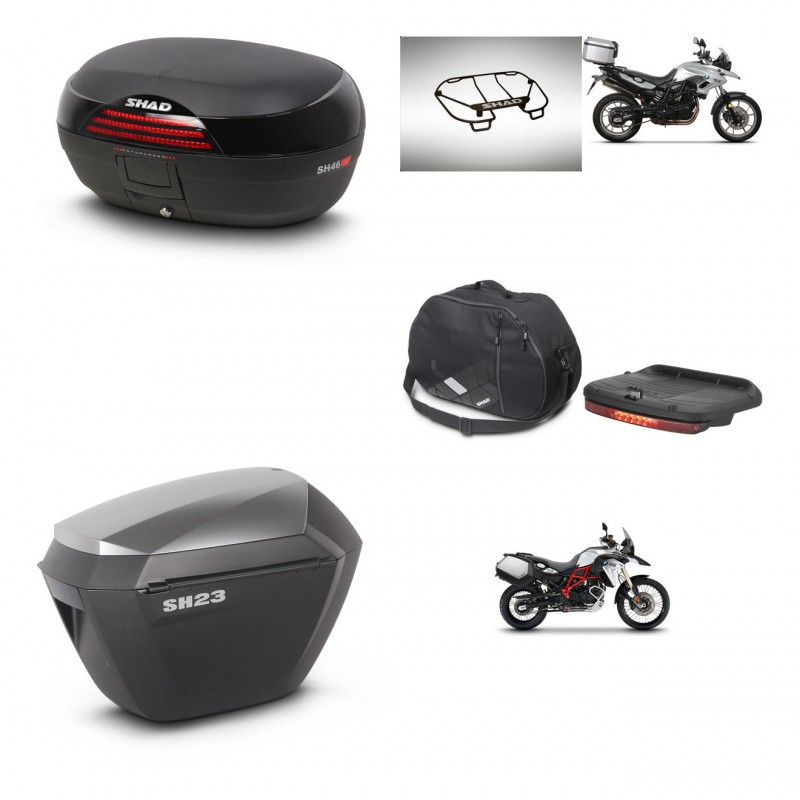SHAD SH23 alu suitcases + mounting bracket SH46 trunk accessories 45 L KIT-463065
