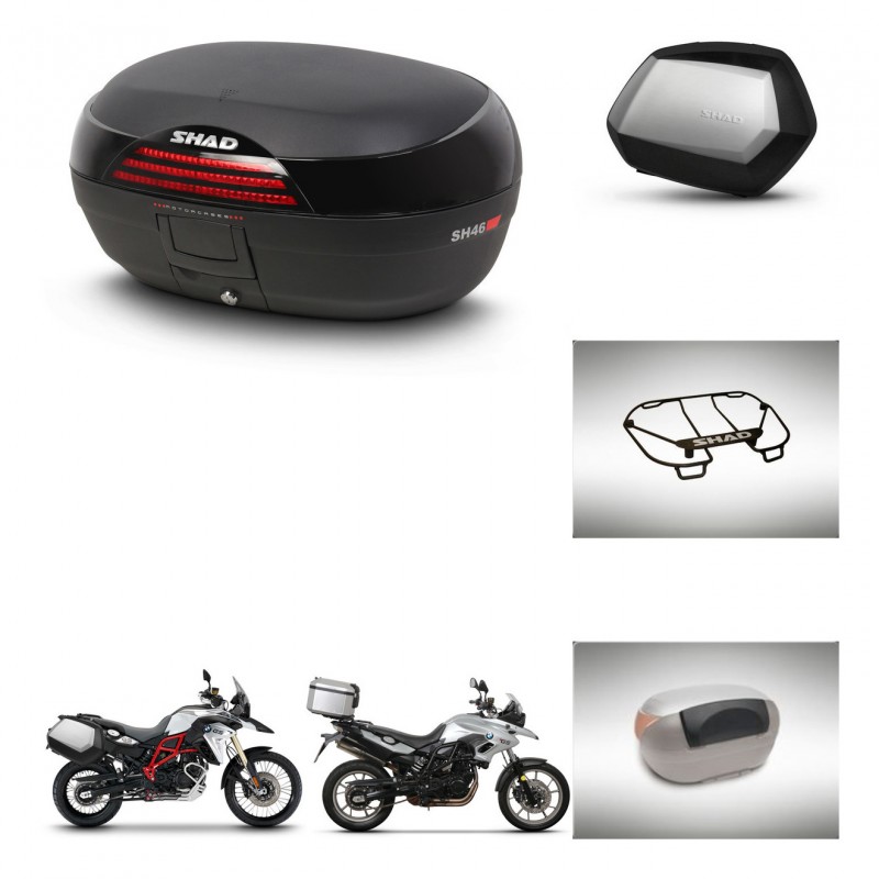 SHAD Maletas SH35 PREMIUM + soporte montaje baul SH46 accesorios 45 L KIT-463069