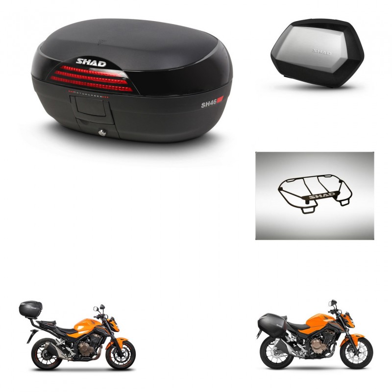 SHAD Maletas SH35 PREMIUM + soporte montaje baul SH46 accesorios 45 L KIT-463101