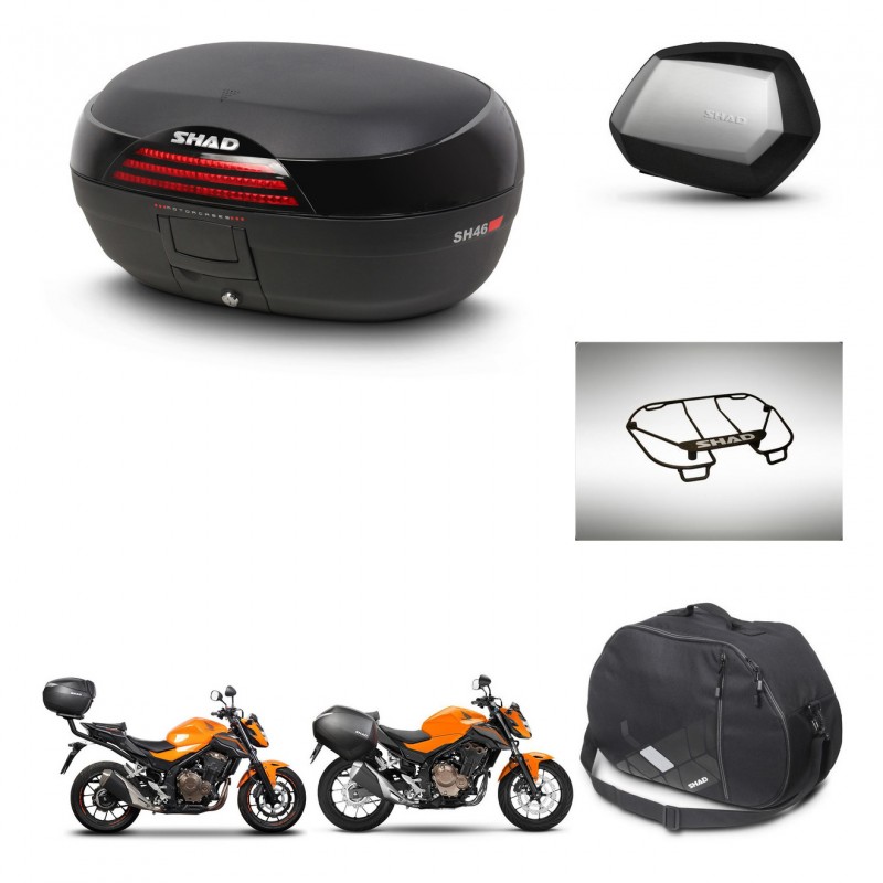 SHAD Maletas SH35 PREMIUM + soporte montaje baul SH46 accesorios 45 L KIT-463113