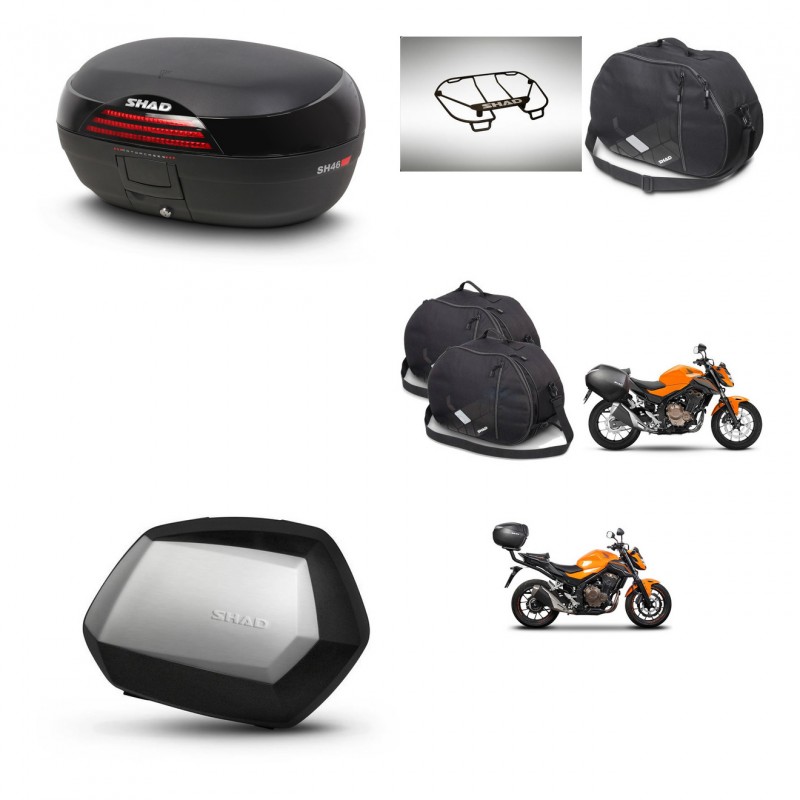 SHAD Maletas SH35 PREMIUM + soporte montaje baul SH46 accesorios 45 L KIT-463114