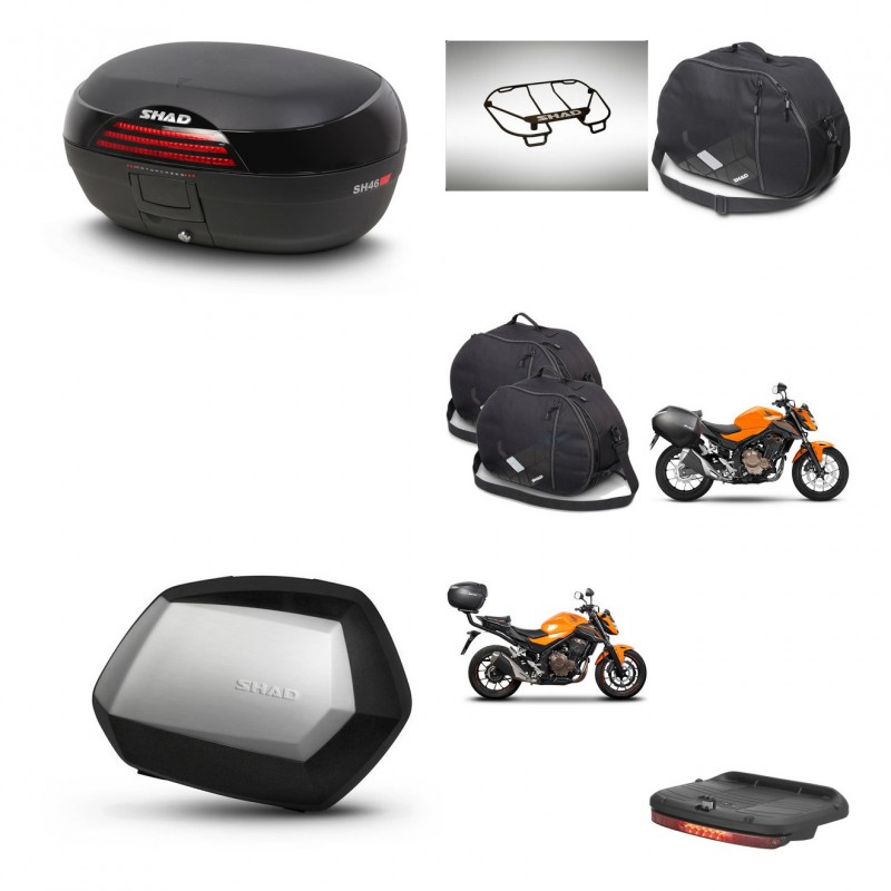 SHAD Maletas SH35 PREMIUM + soporte montaje baul SH46 accesorios 45 L KIT-463120