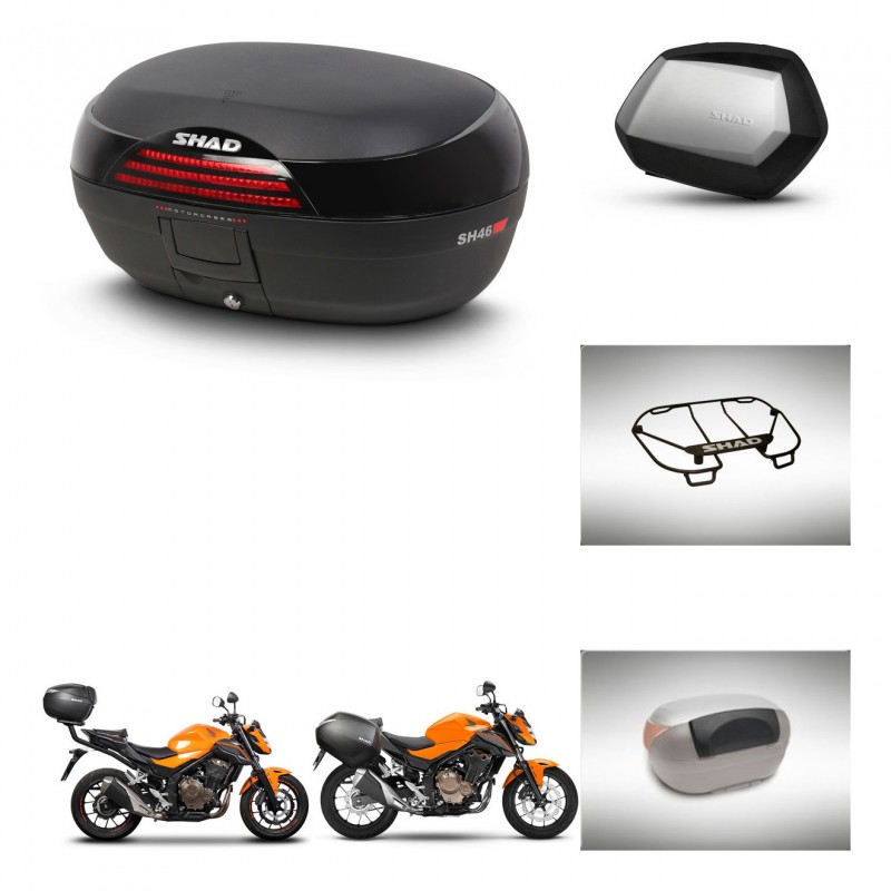 SHAD Maletas SH35 PREMIUM + soporte montaje baul SH46 accesorios 45 L KIT-463125