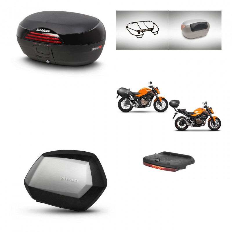 SHAD Maletas SH35 PREMIUM + soporte montaje baul SH46 accesorios 45 L KIT-463131