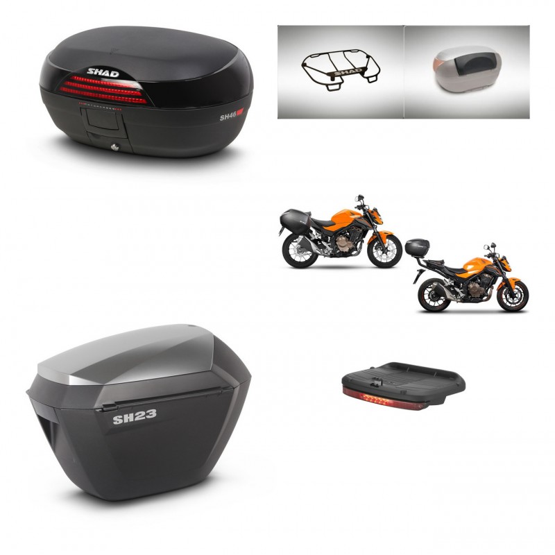 SHAD Maletas sh23 alu + soporte montaje baul SH46 accesorios 45 L KIT-463133