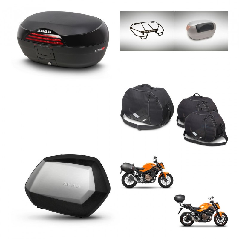 SHAD Maletas SH35 PREMIUM + soporte montaje baul SH46 accesorios 45 L KIT-463138