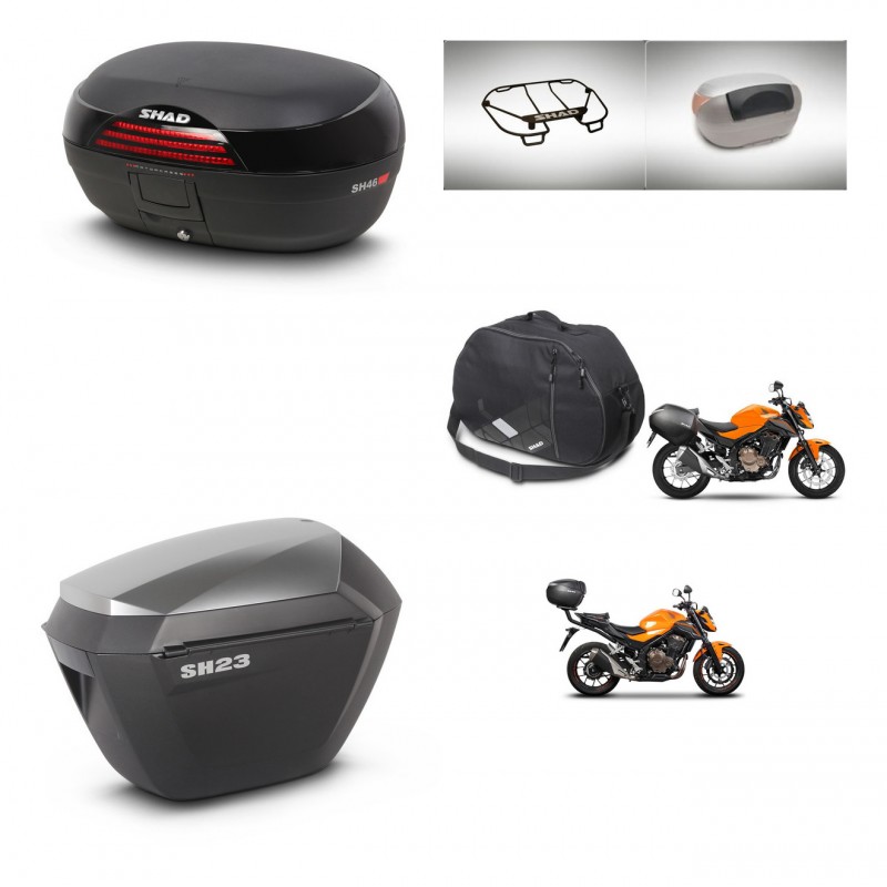 SHAD SH23 alu suitcases + mounting bracket SH46 trunk accessories 45 L KIT-463139