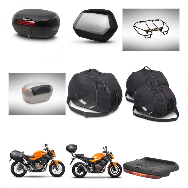 SHAD Maletas SH35 PREMIUM + soporte montaje baul SH46 accesorios 45 L KIT-463144