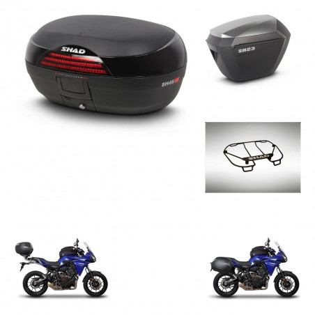 SHAD SH23 alu suitcases + mounting bracket SH46 trunk accessories 45 L KIT-463146