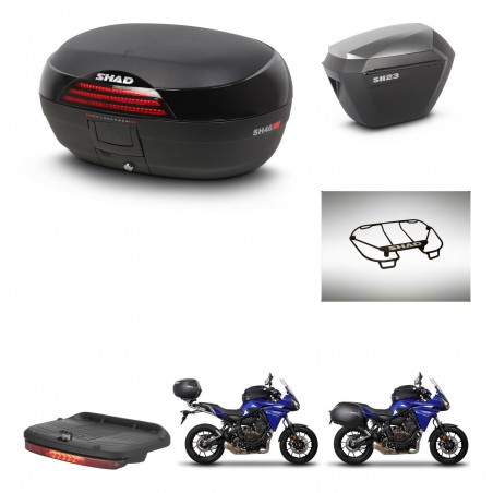 SHAD Maletas sh23 alu + soporte montaje baul SH46 accesorios 45 L KIT-463147
