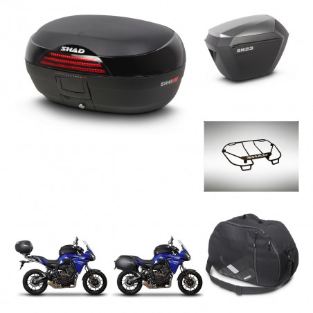 SHAD Maletas sh23 alu + soporte montaje baul SH46 accesorios 45 L KIT-463148