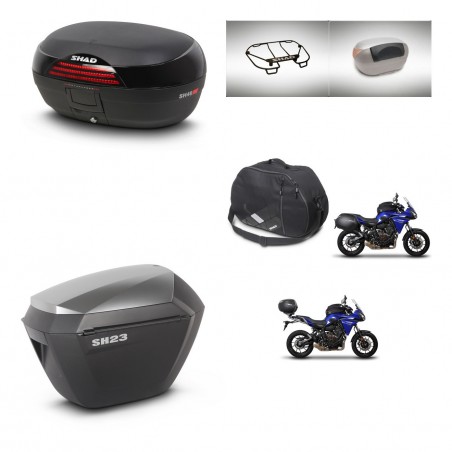 SHAD Maletas sh23 alu + soporte montaje baul SH46 accesorios 45 L KIT-463152