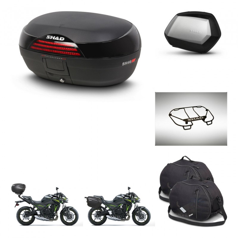 SHAD Maletas SH35 PREMIUM + soporte montaje baul SH46 accesorios 45 L KIT-463158