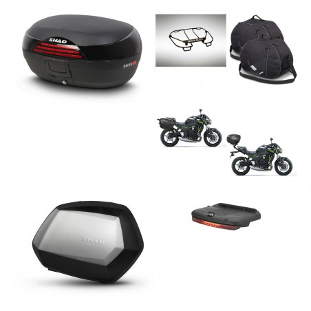 SHAD Maletas SH35 PREMIUM + soporte montaje baul SH46 accesorios 45 L KIT-463164