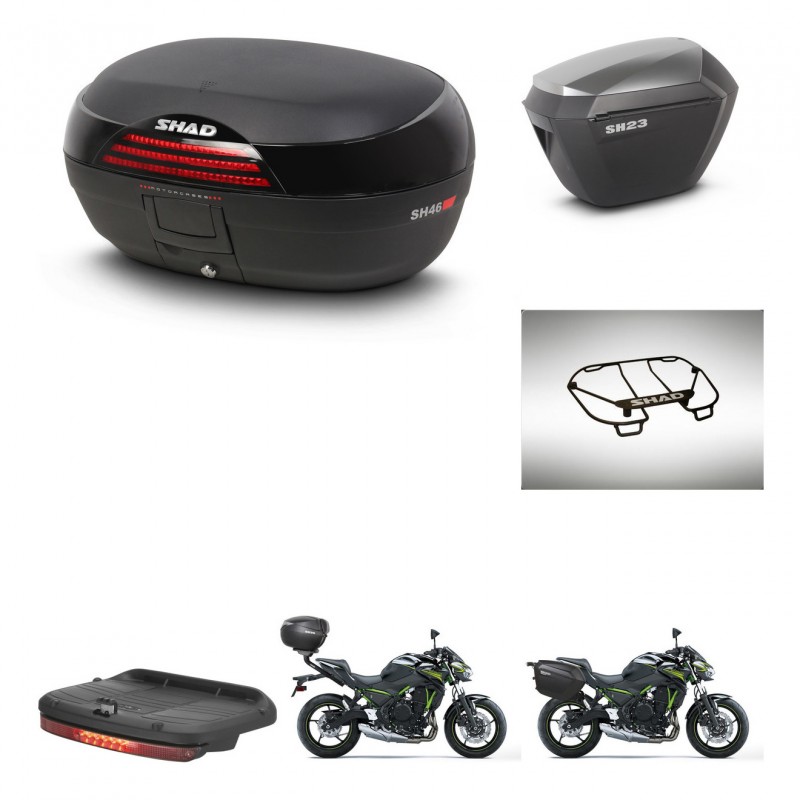 SHAD SH23 alu suitcases + mounting bracket SH46 trunk accessories 45 L KIT-463165