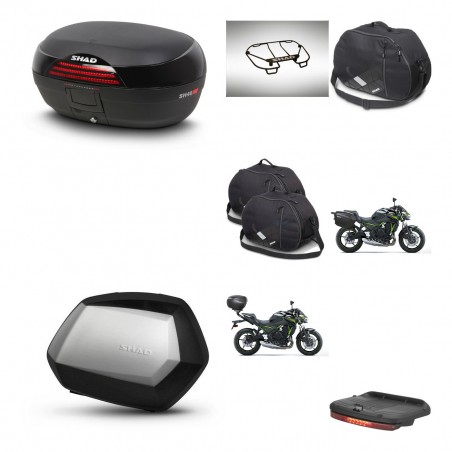 SHAD Maletas SH35 PREMIUM + soporte montaje baul SH46 accesorios 45 L KIT-463176