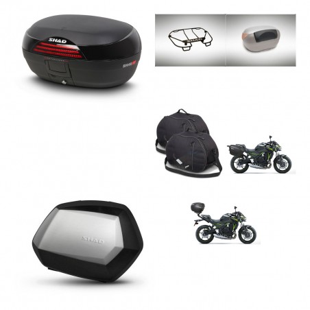SHAD Maletas SH35 PREMIUM + soporte montaje baul SH46 accesorios 45 L KIT-463182