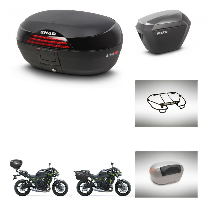 SHAD Maletas sh23 alu + soporte montaje baul SH46 accesorios 45 L KIT-463183