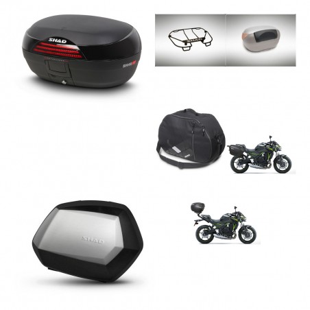 SHAD Maletas SH35 PREMIUM + soporte montaje baul SH46 accesorios 45 L KIT-463193