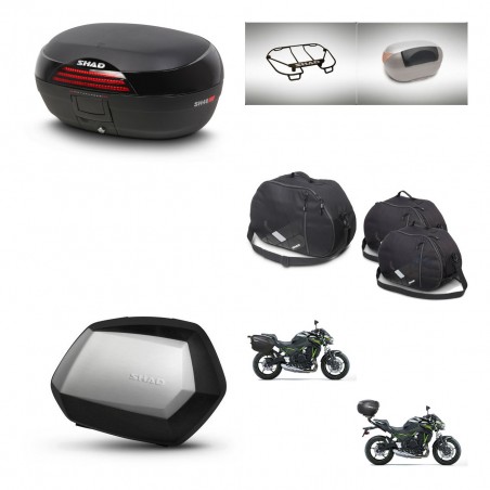 SHAD Maletas SH35 PREMIUM + soporte montaje baul SH46 accesorios 45 L KIT-463194