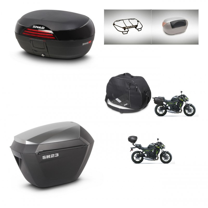 SHAD SH23 alu suitcases + mounting bracket SH46 trunk accessories 45 L KIT-463195