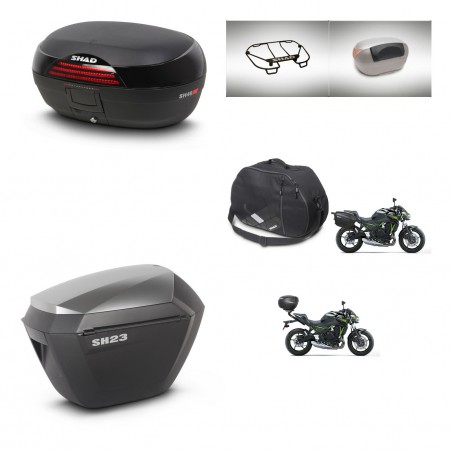 SHAD Maletas sh23 alu + soporte montaje baul SH46 accesorios 45 L KIT-463195