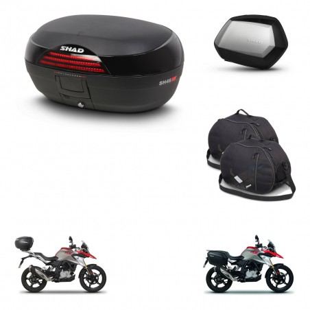 SHAD Maletas SH35 PREMIUM + soporte montaje baul SH46 accesorios 45 L KIT-463206