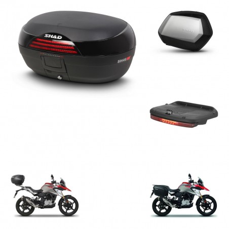 SHAD Maletas SH35 PREMIUM + soporte montaje baul SH46 accesorios 45 L KIT-463211