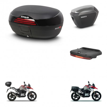 SHAD Maletas sh23 alu + soporte montaje baul SH46 accesorios 45 L KIT-463213