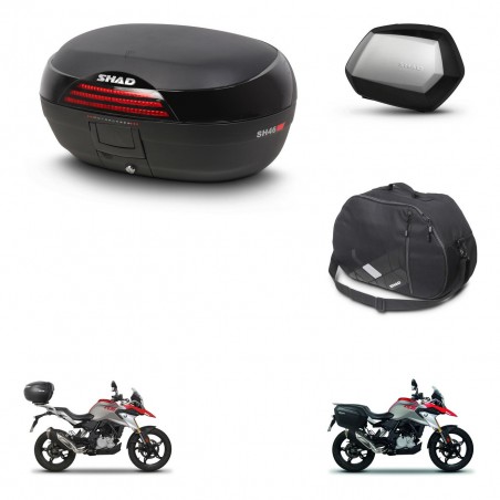 SHAD Maletas SH35 PREMIUM + soporte montaje baul SH46 accesorios 45 L KIT-463217