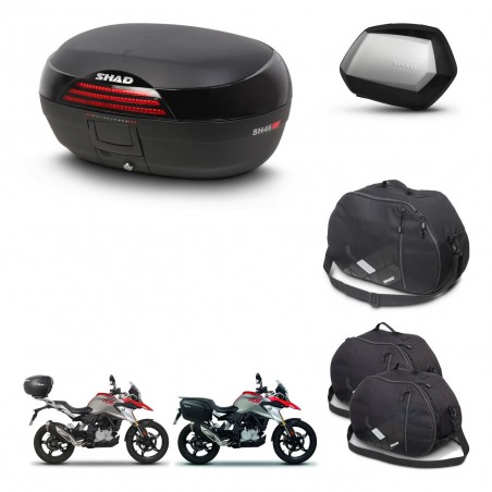 SHAD Maletas SH35 PREMIUM + soporte montaje baul SH46 accesorios 45 L KIT-463218