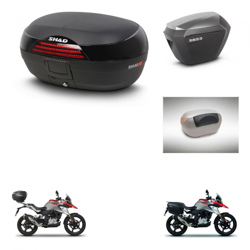SHAD Maletas sh23 alu + soporte montaje baul SH46 accesorios 45 L KIT-463231