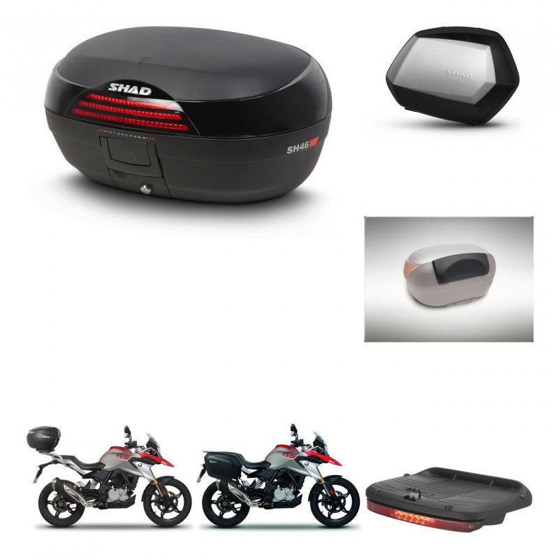 SHAD Maletas SH35 PREMIUM + soporte montaje baul SH46 accesorios 45 L KIT-463235