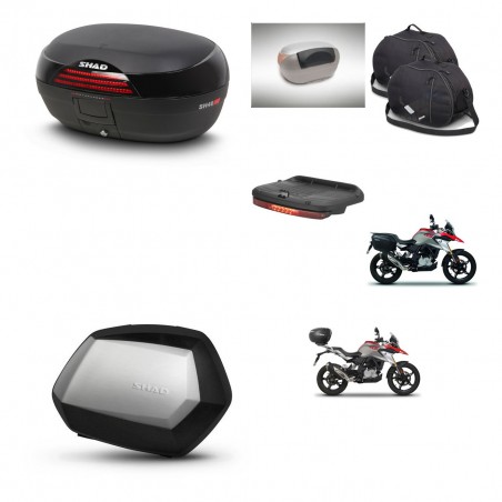 SHAD Maletas SH35 PREMIUM + soporte montaje baul SH46 accesorios 45 L KIT-463236